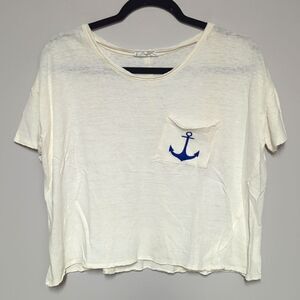 Tulip B White Short Sleeve Cropped Shirt